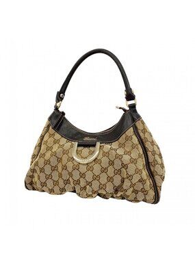 Gucci Handbag GG Canvas Abbey Brown Champagne Gold
